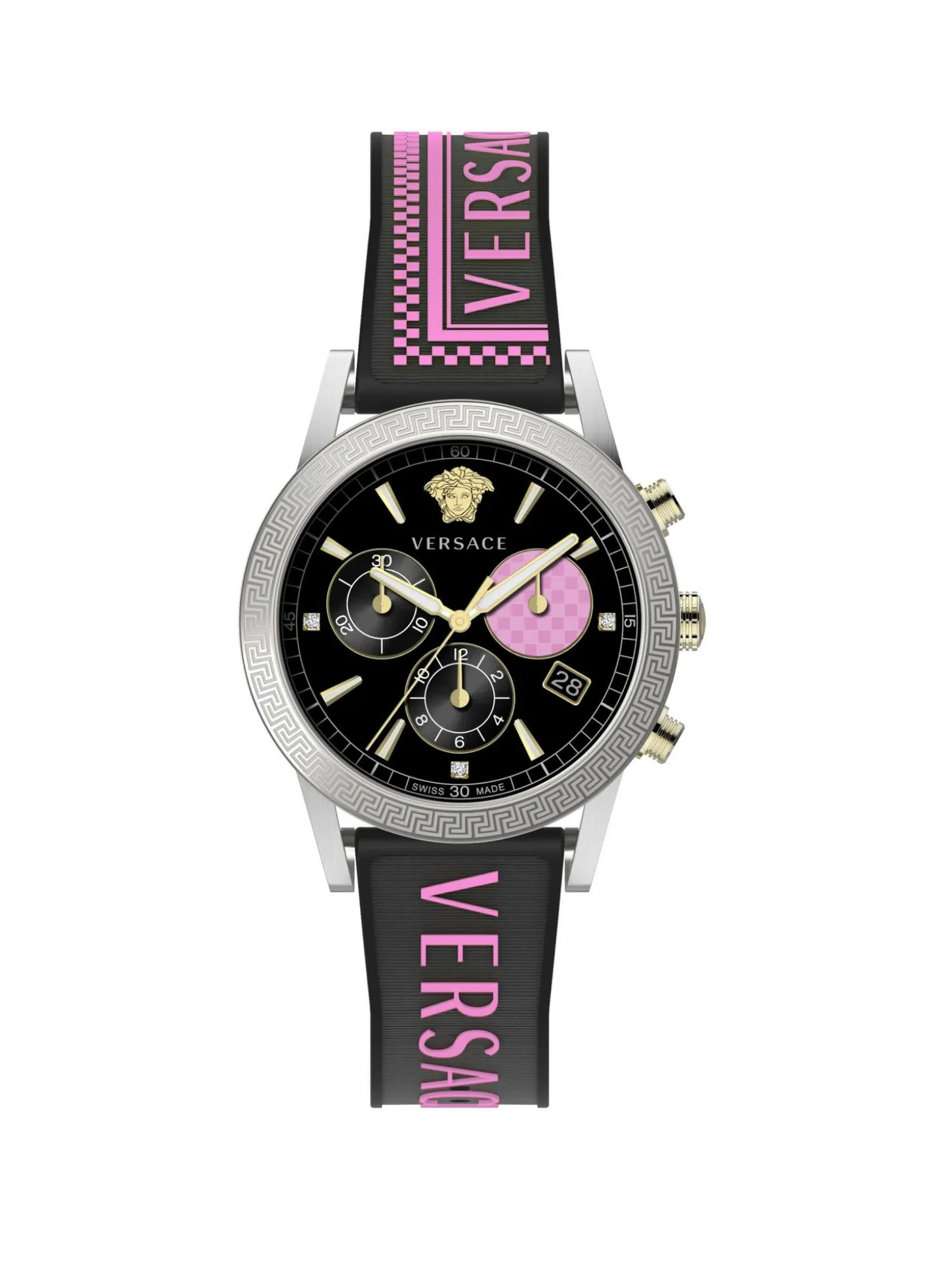 Versace Herren Armbanduhr Sport Tech 40 mm Chronograph Armband Silikon VELT01219