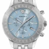 Versace Herren Armbanduhr Chrono Signature Blau Silber VEV602325