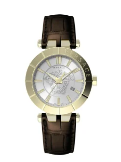 Versace Herren Armbanduhr V-Race Restyling 42 mm Datumsfenster Armband Leder VE2B00321