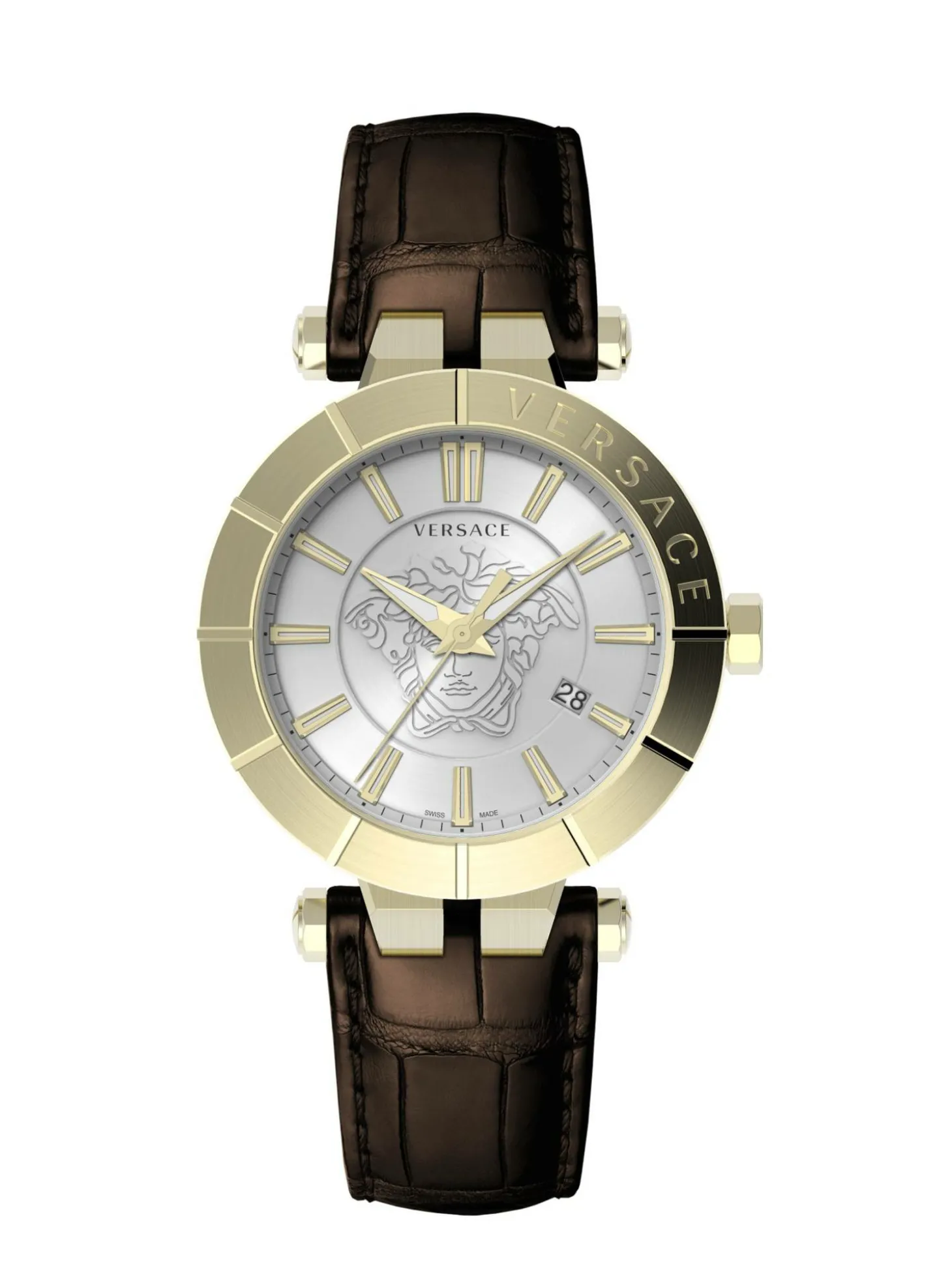 Versace Herren Armbanduhr V-Race Restyling 42 mm Datumsfenster Armband Leder VE2B00321