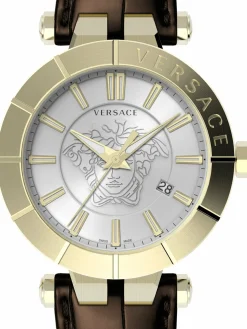 Versace Herren Armbanduhr V-Race Restyling 42 mm Datumsfenster Armband Leder VE2B00321