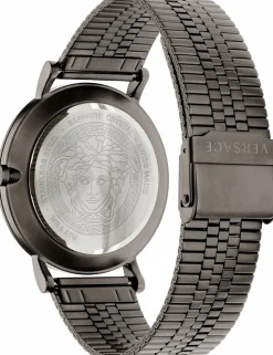 Versace Herren Armbanduhr V-ESSENTIAL grau, blau 40 mm VEJ401021