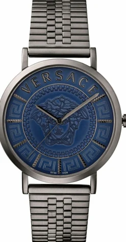 Versace Herren Armbanduhr V-ESSENTIAL grau, blau 40 mm VEJ401021