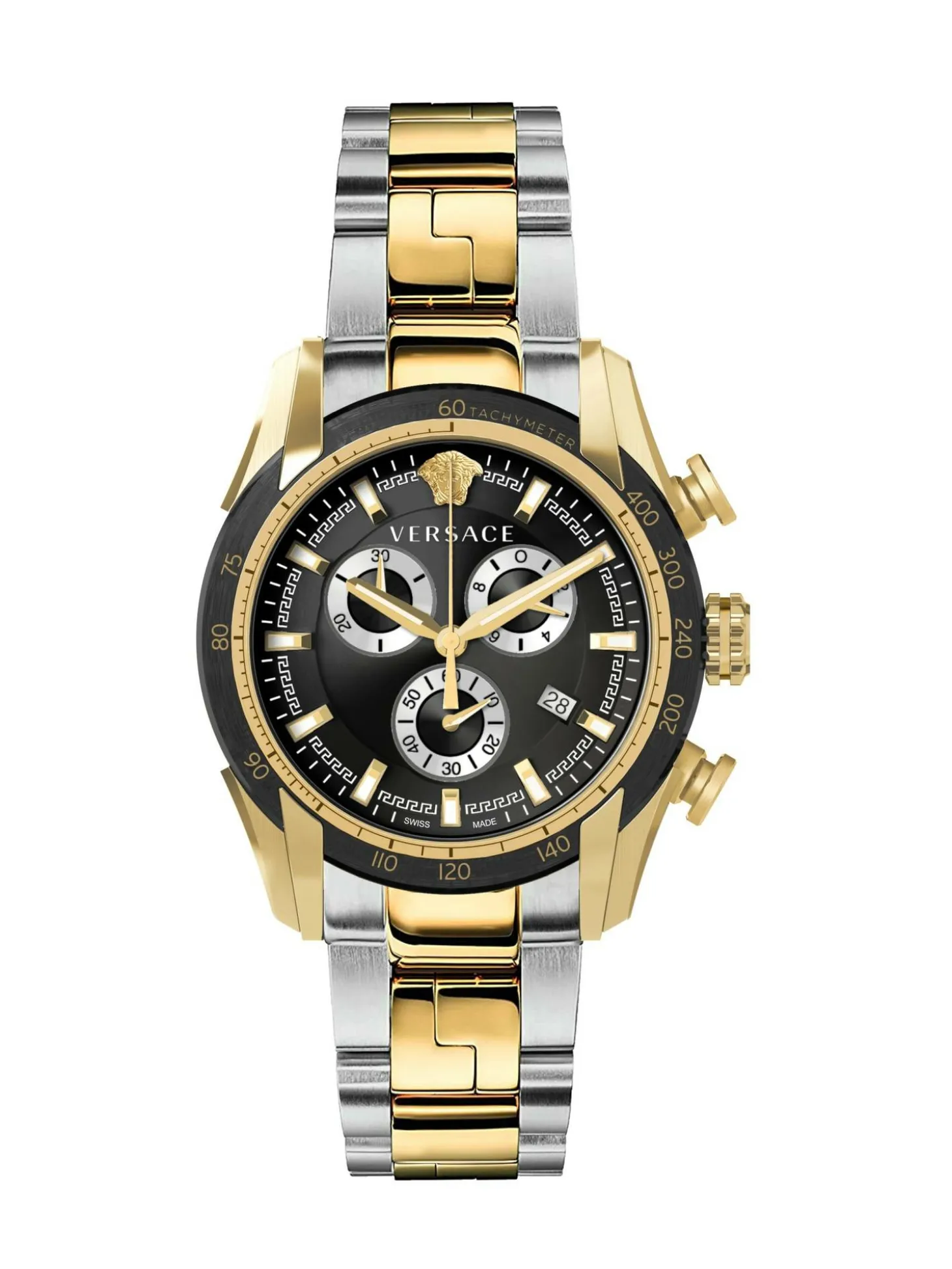 Versace Herren Armbanduhr V-RAY MOV'T VERTIME 44M Edelstahl Armband bicolor VE2I00421