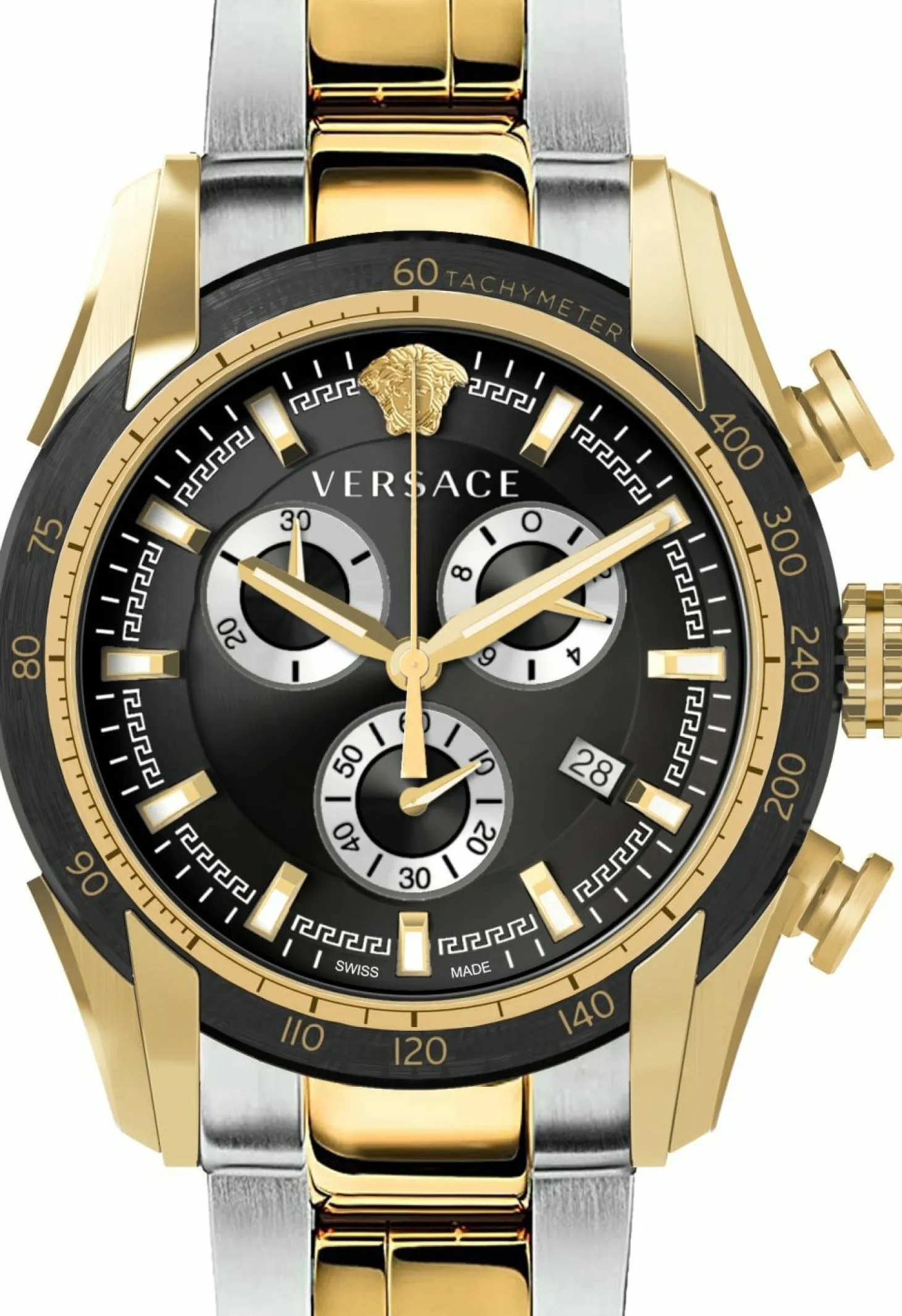Versace Herren Armbanduhr V-RAY MOV'T VERTIME 44M Edelstahl Armband bicolor VE2I00421