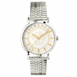 Versace Herren Armbanduhr V-ESSENTIAL silber, weiĂ 40 mm VEJ400421
