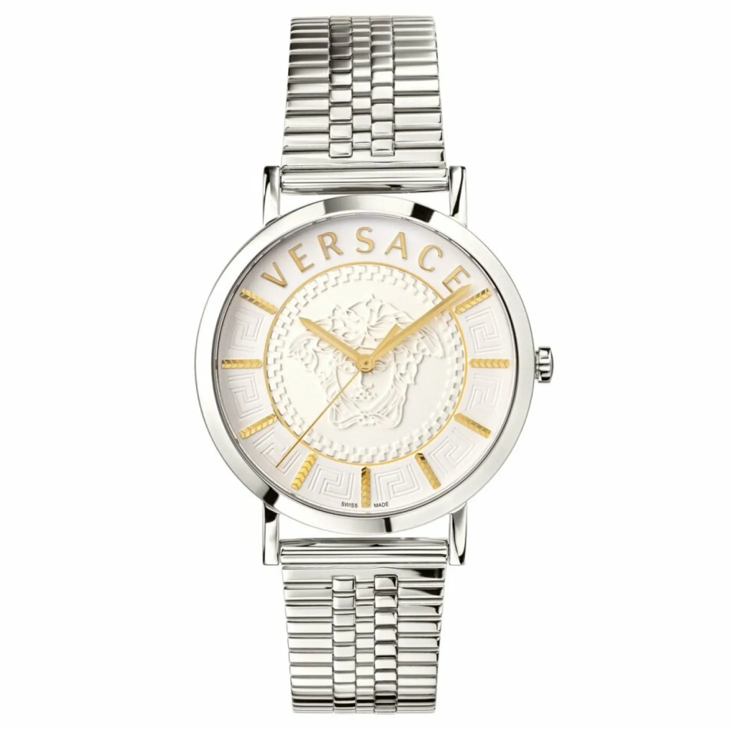 Versace Herren Armbanduhr V-ESSENTIAL silber, weiß 40 mm VEJ400421