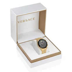 Versace Herren Armbanduhr HELLENYIUM CHRONO Edelstahl Armband gold VE2U006 22