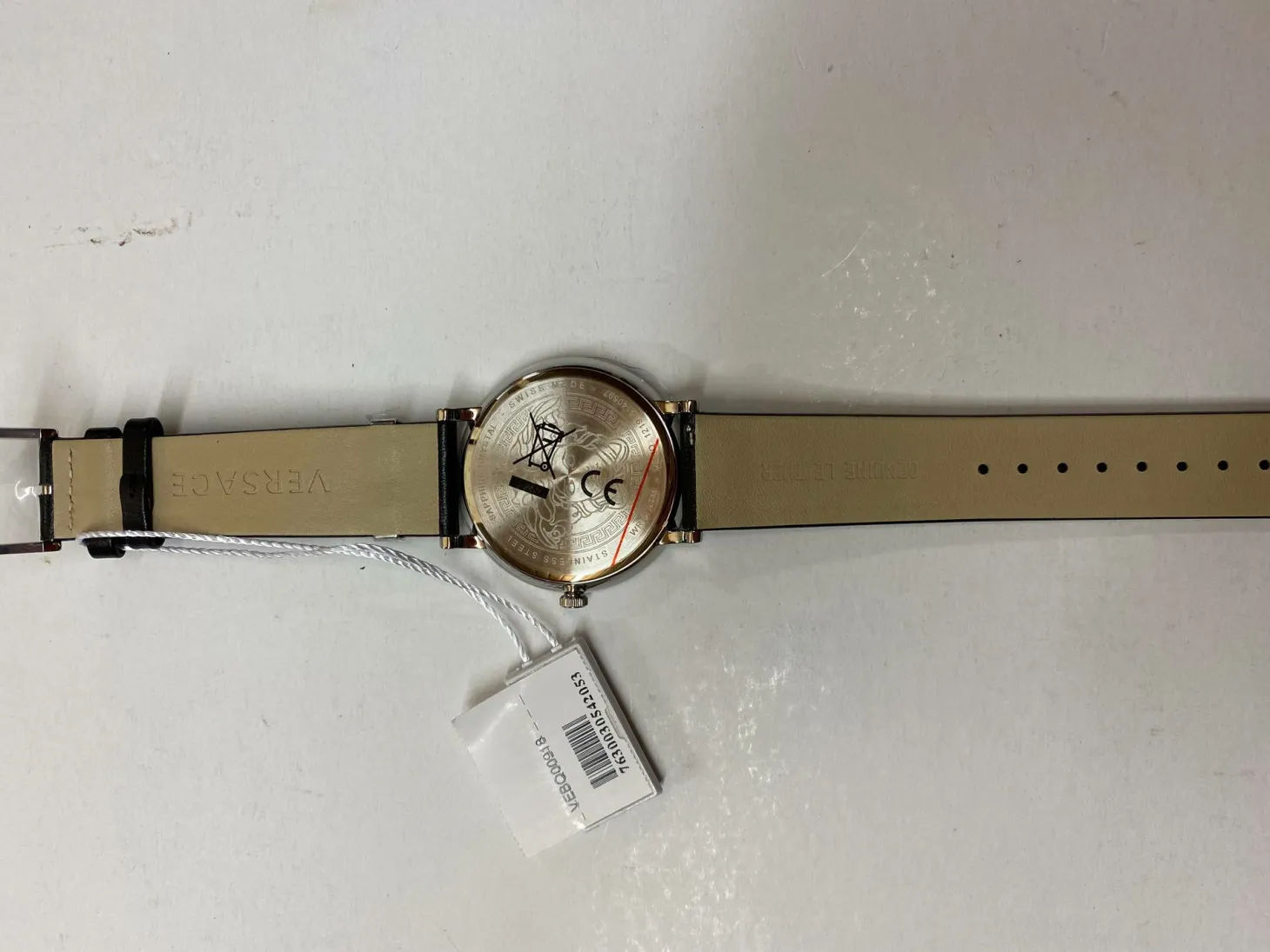 VERSACE Herren Armbanduhr V CIRCLE Lederarmband schwarz VEBQ009 18