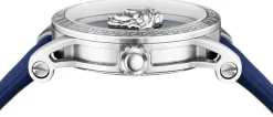 Versace Herren Armbanduhr V-CODE RESTYLING Palazzo blau, silber 43 mm VESN00122