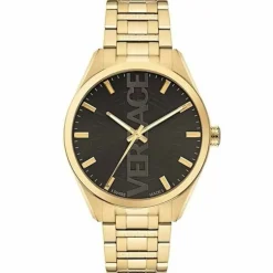 Versace Herren Armbanduhr V-VERTICAL gold, schwarz 42 mm VE3H006222