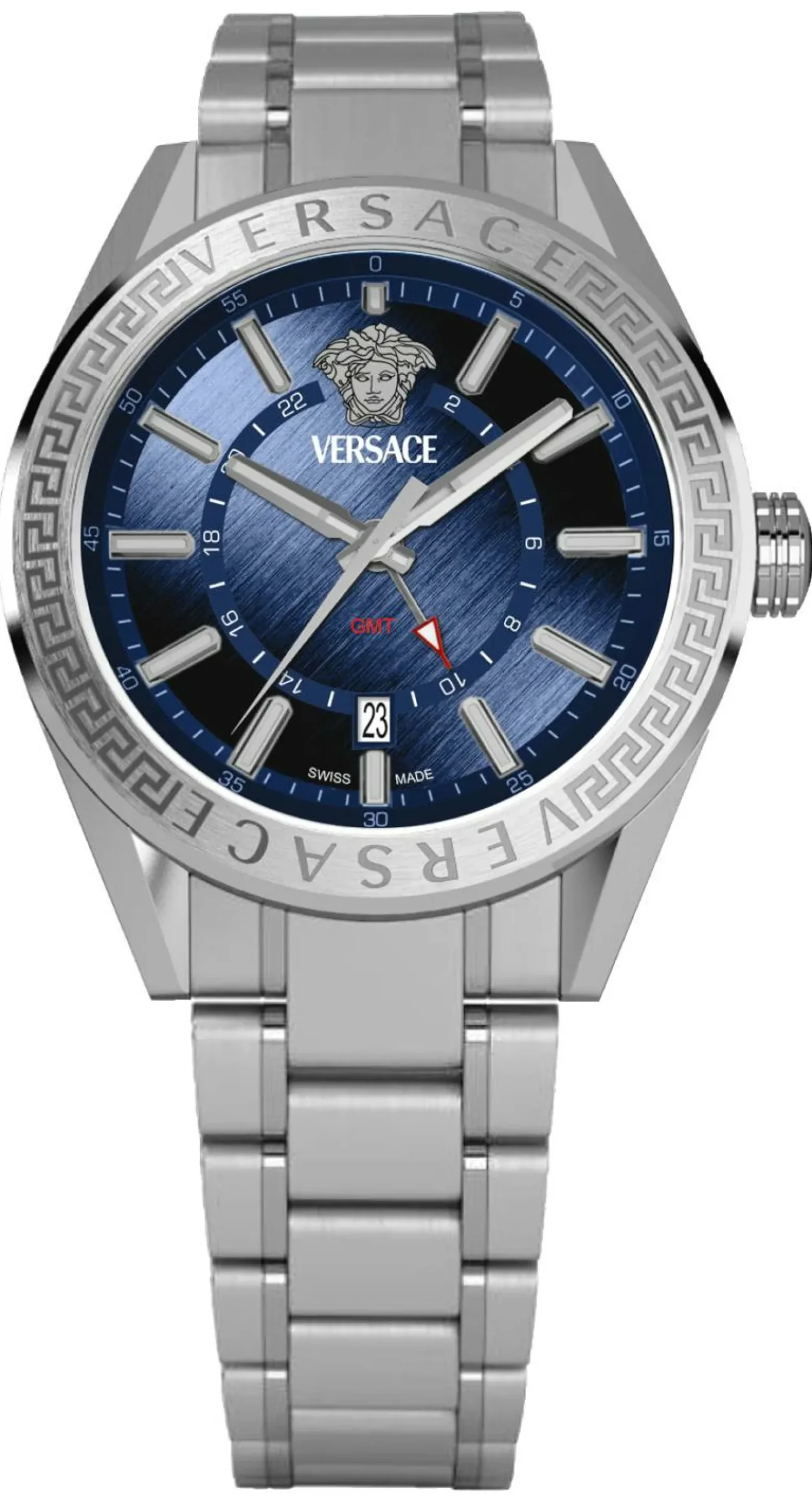 Versace Herren Armbanduhr V-CODE GMT Blau VEAFA04244