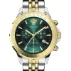 Versace Herren Armbanduhr Chrono Signature 44 mm Chronograph, Datumsfenster Armband Edelstahl VEV600921