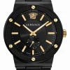 Versace Herren Armbanduhr GRECA LOGO schwarz, gold 41 mm VEVI00620