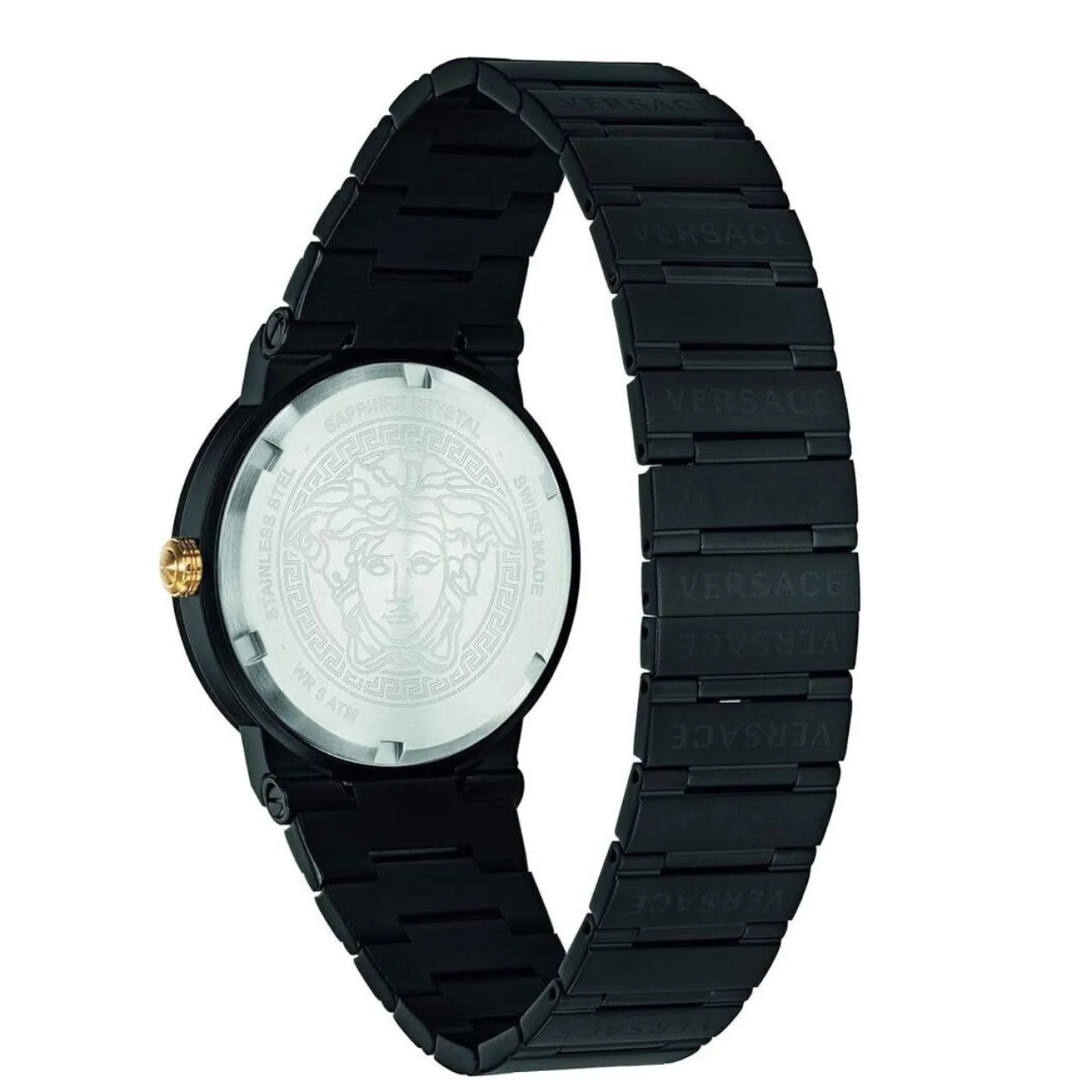 Versace Herren Armbanduhr GRECA LOGO schwarz, gold 41 mm VEVI00620