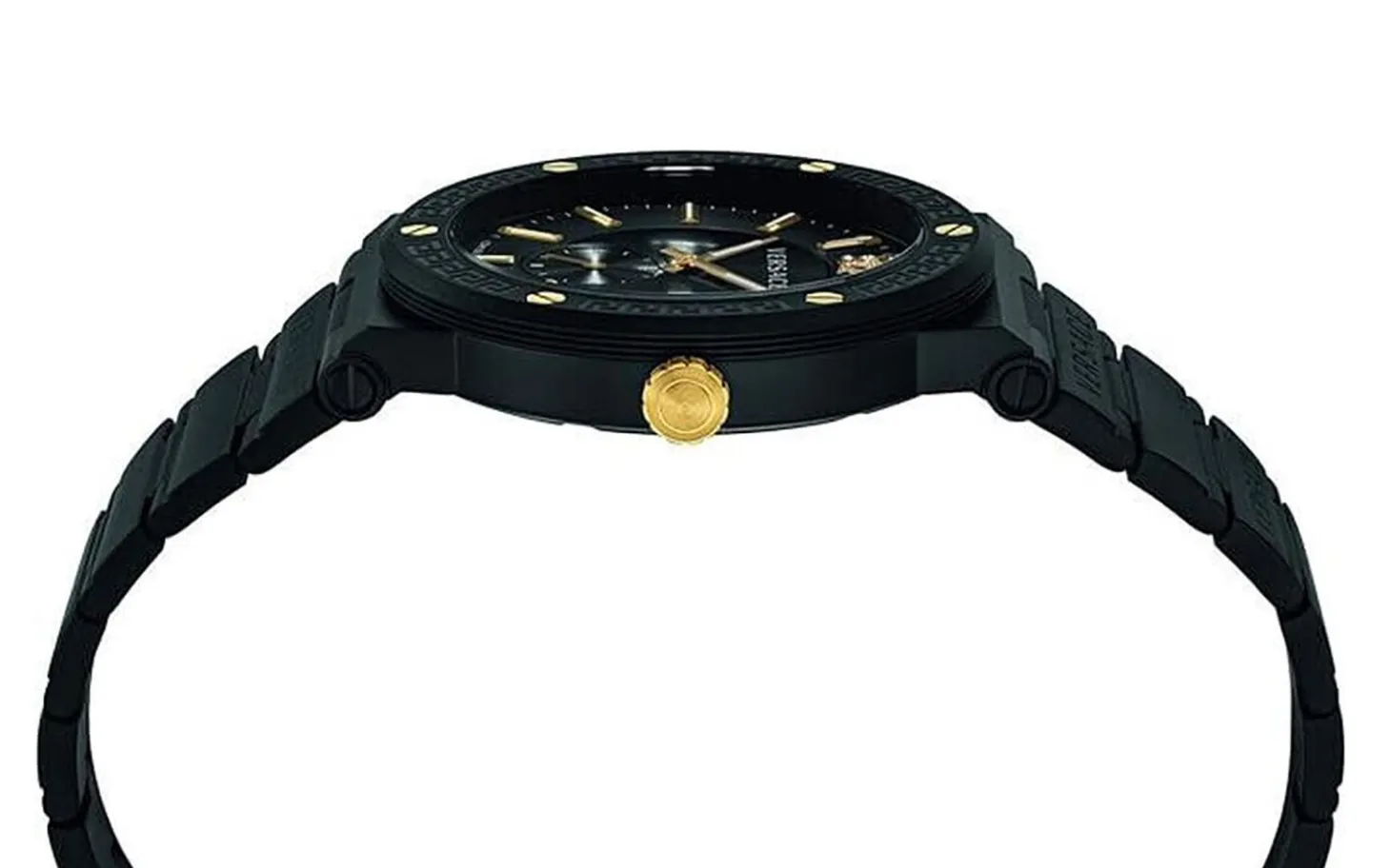 Versace Herren Armbanduhr GRECA LOGO schwarz, gold 41 mm VEVI00620
