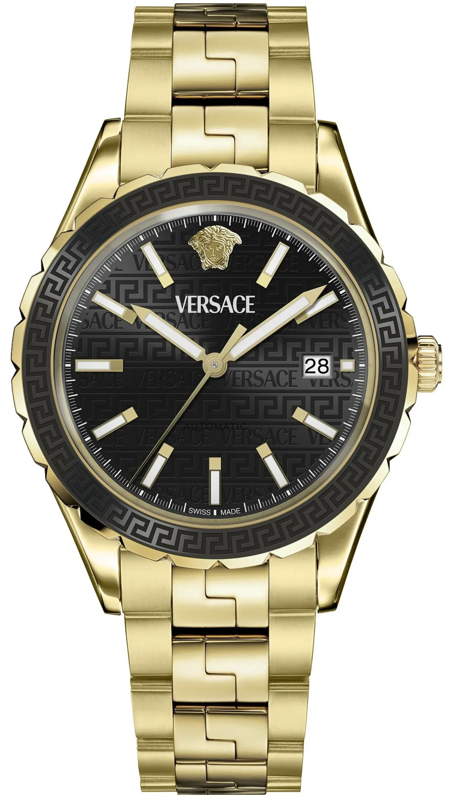 Versace Herren Automatikuhr Hellenyium Gold Schwarz VEQCA0624
