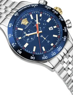 Versace Herren Chronograph Hellenyium VE2U01024 Blau Silber