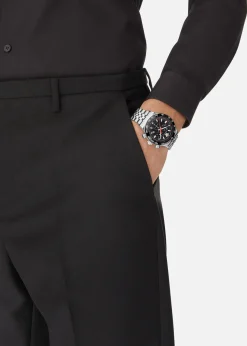 Versace Herren Chronograph Hellenyium Chrono Silber-Schwarz VE2U00322