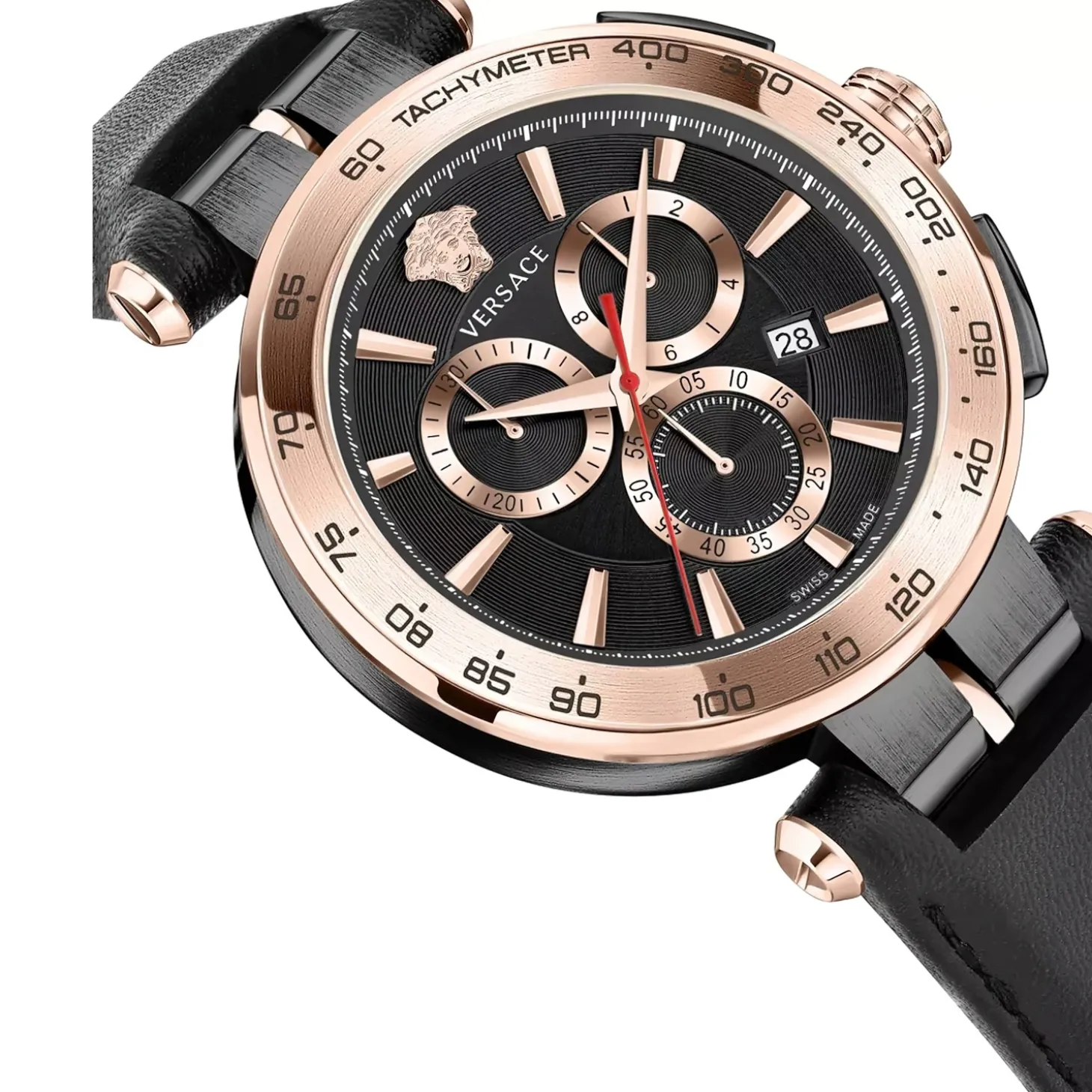 Versace Herren Chronograph Aion VE6CA0323 Roségold-Schwarz