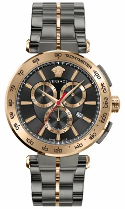 Versace Herren Chronograph Aion VE6CA0723 Grau/Bronze Edelstahl