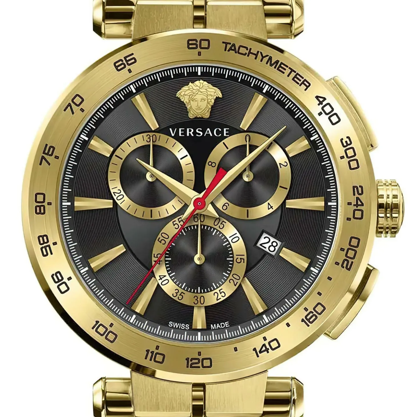 Versace Herren Chronograph Aion VE6CA0623 Gold-Schwarz