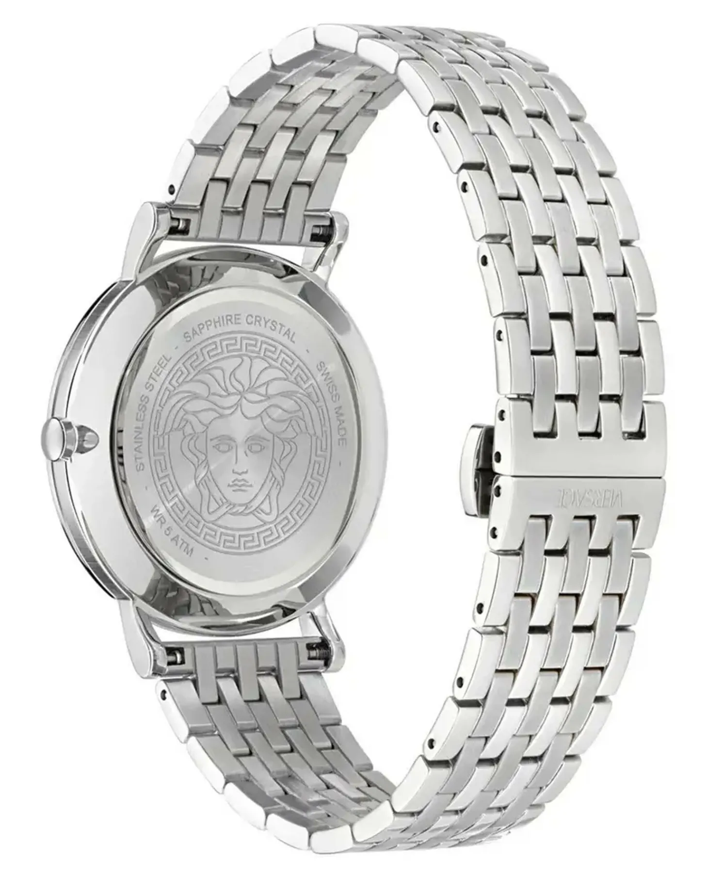 Versace Herren Uhr Greca Slim 40mm Silber Grün VE8Q00324