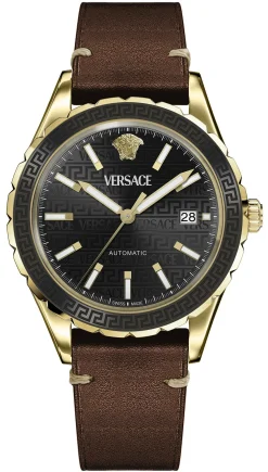 Versace Herren-Armbanduhr Hellenyium Automatic braun schwarz VEQCA0224
