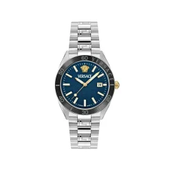 Versace Herrenuhr V‑Dome Blau Edelstahl VE8E00324