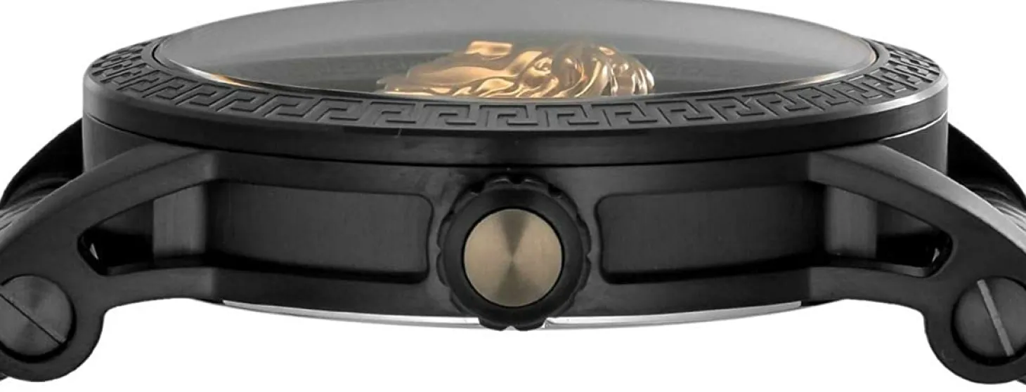 Versace Palazzo Empire Herrenuhr Schwarz Stahl 43mm 3D-Medusa-Logo VERD00518