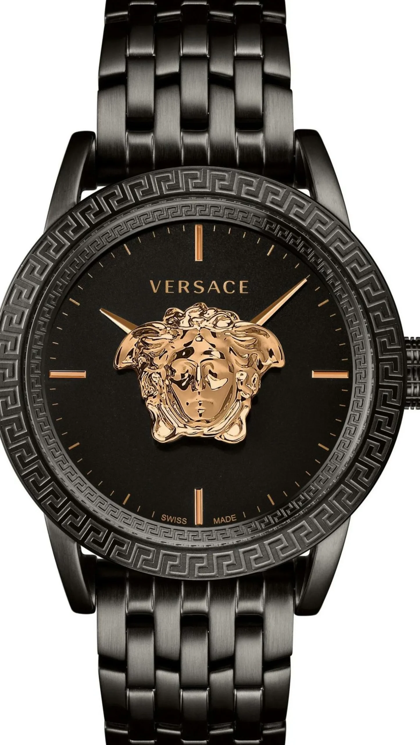 Versace Palazzo Empire Herrenuhr Schwarz Stahl 43mm 3D-Medusa-Logo VERD00518