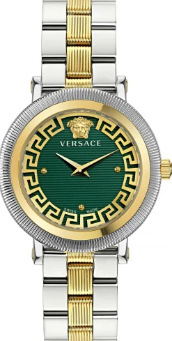Versace Quarzuhr GRECA FLOURISH VE7F00523 - Bicolor Damenuhr mit Saphirglas, Swiss Made