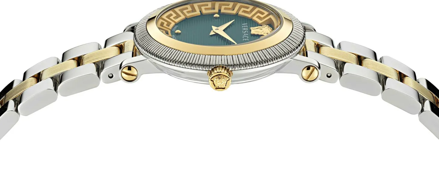 Versace Quarzuhr GRECA FLOURISH VE7F00523 - Bicolor Damenuhr mit Saphirglas, Swiss Made