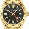 Versace Quarzuhr Greca Time GMT VE7C00723 - Herrenuhr Goldfarben