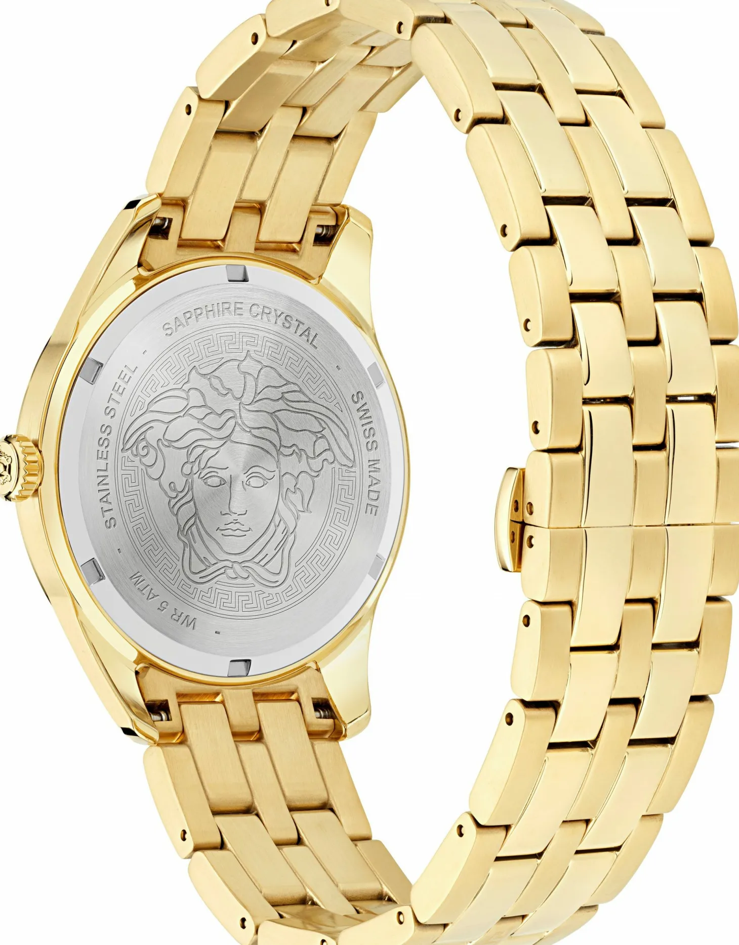 Versace Quarzuhr Greca Time GMT VE7C00723 - Herrenuhr Goldfarben