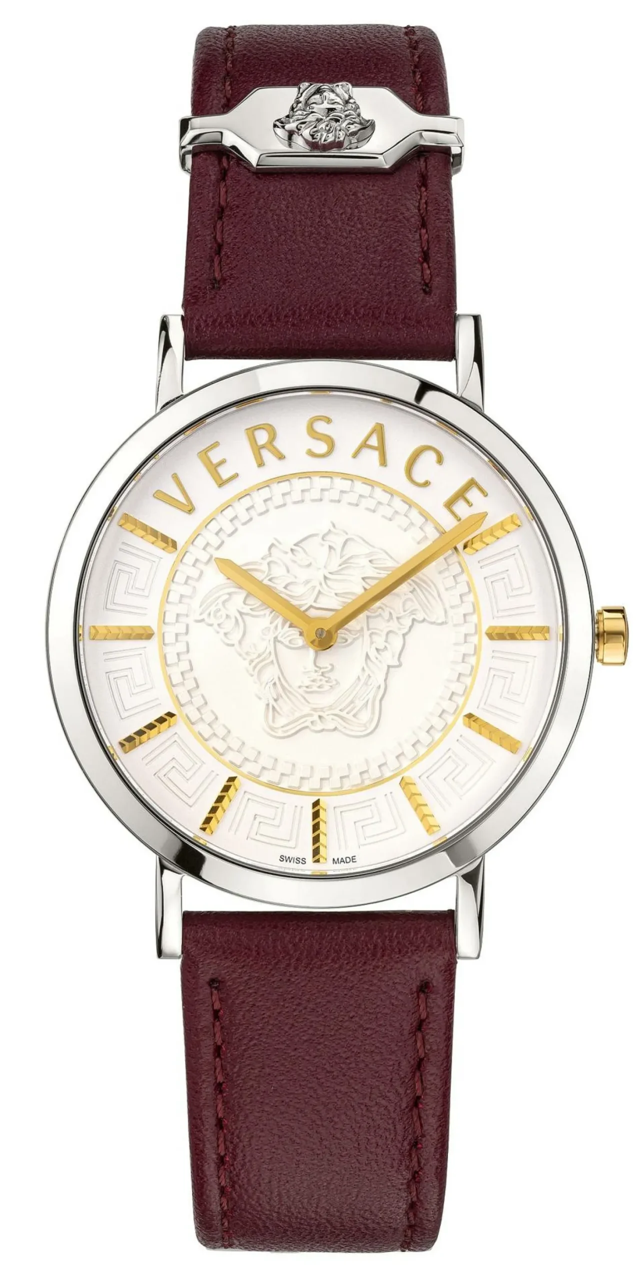 Versace Schweizer Uhr V-Essential Rot/Silber, Saphirglas VEK400221