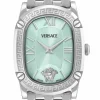 Versace Uhr Damen Greca Couture Silber Blau Edelstahl VE1B01025