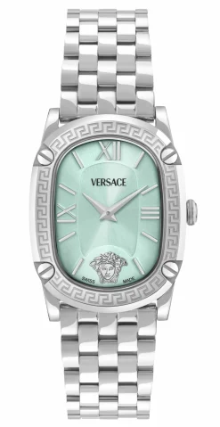 Versace Uhr Damen Greca Couture Silber Blau Edelstahl VE1B01025
