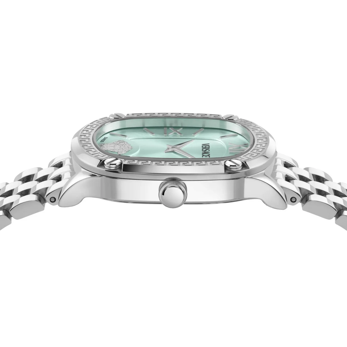 Versace Uhr Damen Greca Couture Silber Blau Edelstahl VE1B01025