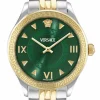 Versace Uhr Damen Hellenyium Lady Gold/Silber Grün 35 mm VE2S01125