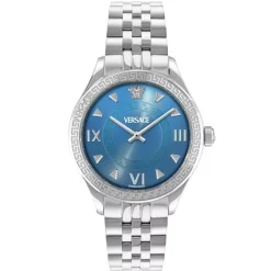Versace Uhr Damen Hellenyium Lady silber, blau 35 mm VE2S01025