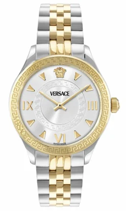 Versace Uhr Damen Hellenyium Lady gold, silber, weiß 35 mm VE2S01225