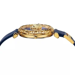Versace Uhr Damen Palazzo Empire Greca Diamond Blau/Gold VEDV01019