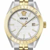 Versace Uhr Herren Athletics Gent Edelstahl Bicolor Weißes Zifferblatt 41 mm VEKHA0625