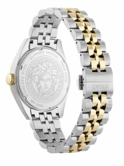 Versace Uhr Herren Athletics Gent Edelstahl Bicolor Weißes Zifferblatt 41 mm VEKHA0625