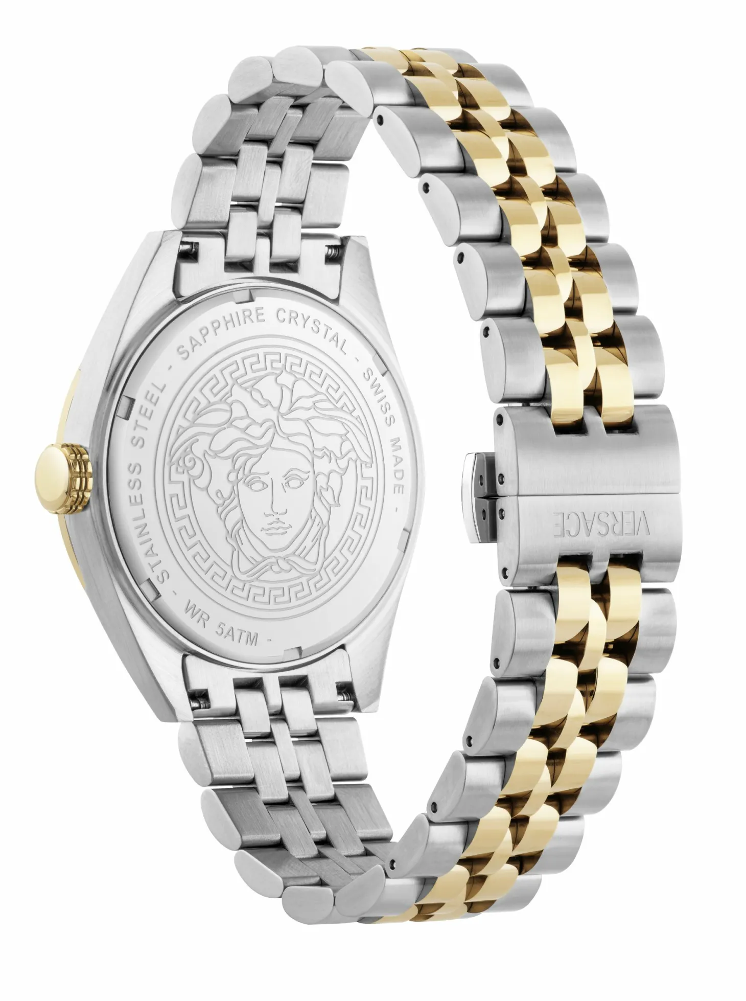 Versace Uhr Herren Athletics Gent Edelstahl Bicolor Weißes Zifferblatt 41 mm VEKHA0625