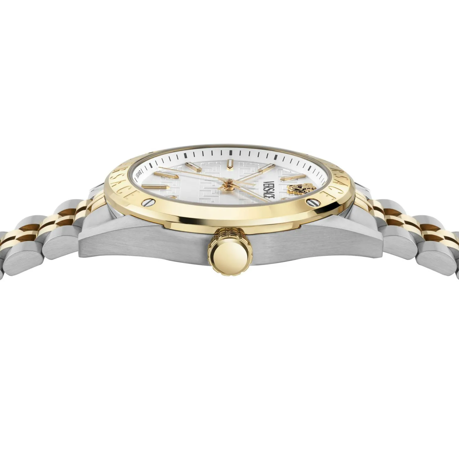 Versace Uhr Herren Athletics Gent Edelstahl Bicolor Weißes Zifferblatt 41 mm VEKHA0625