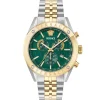 Versace Uhr Herren Chronograph Athletics Chrono Silber/Gold/Grün VEKJA0625
