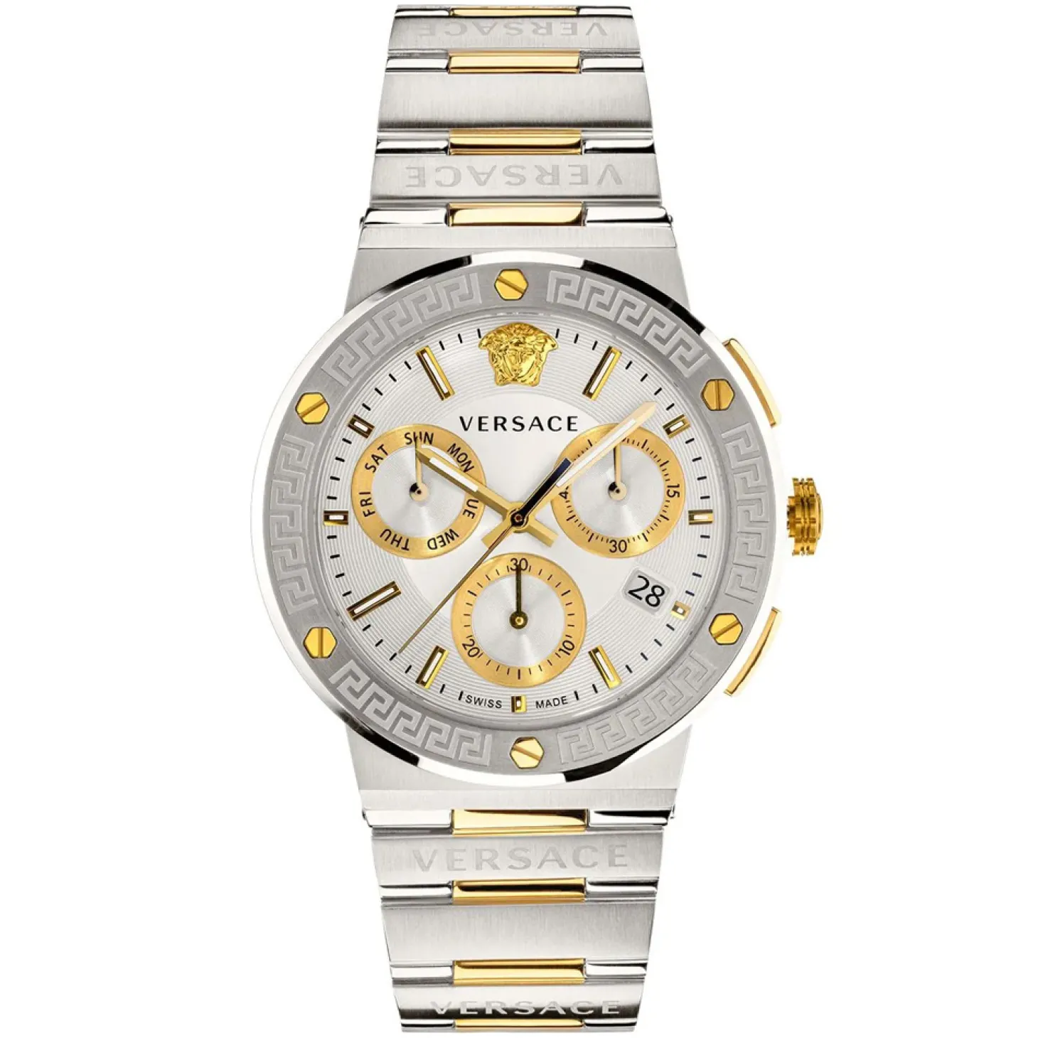 Versace Uhr Herren Greca Logo Silber/Gold VEZ900321