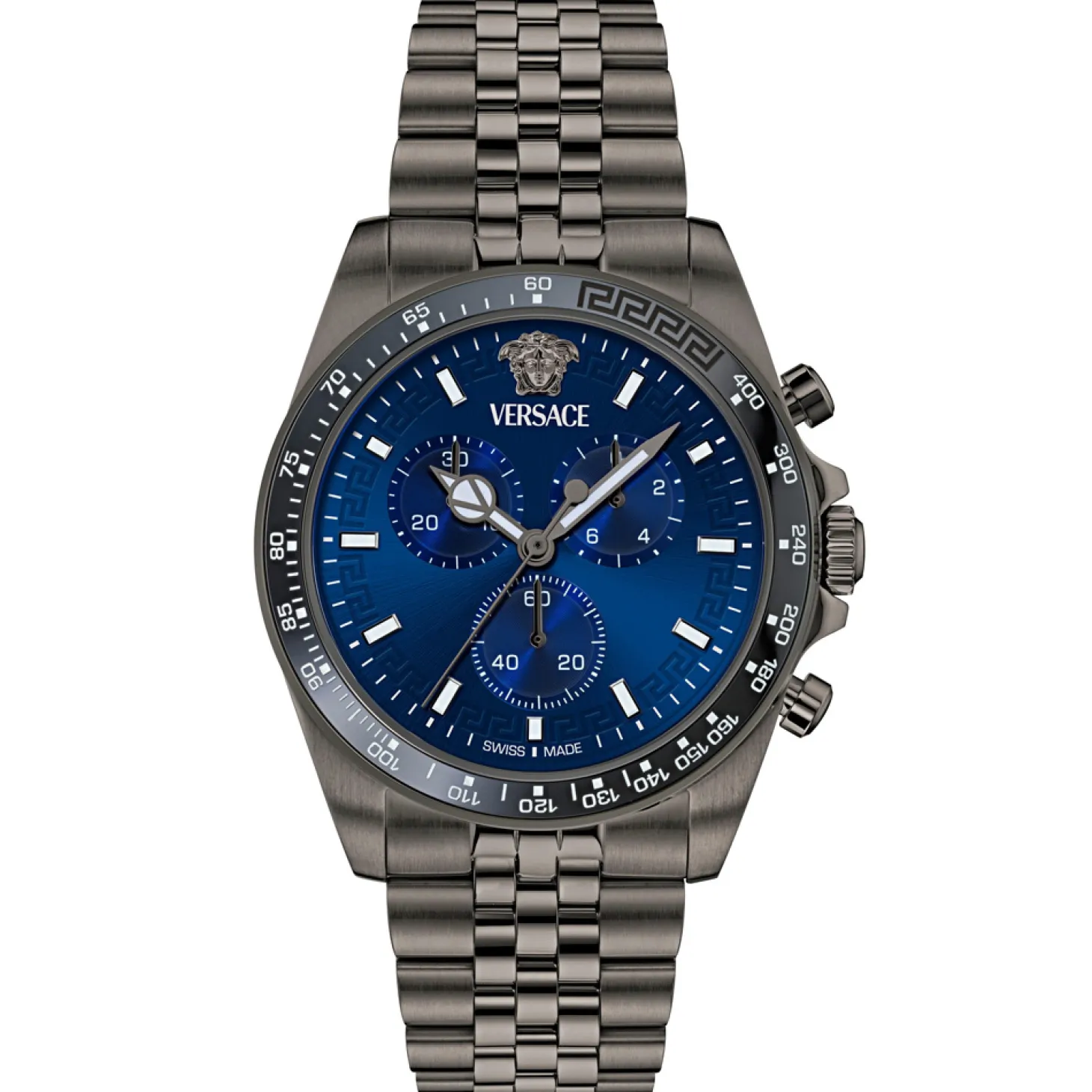 Versace Uhr Herren Greca Chrono Wave Anthrazit/Blau VE0H00625